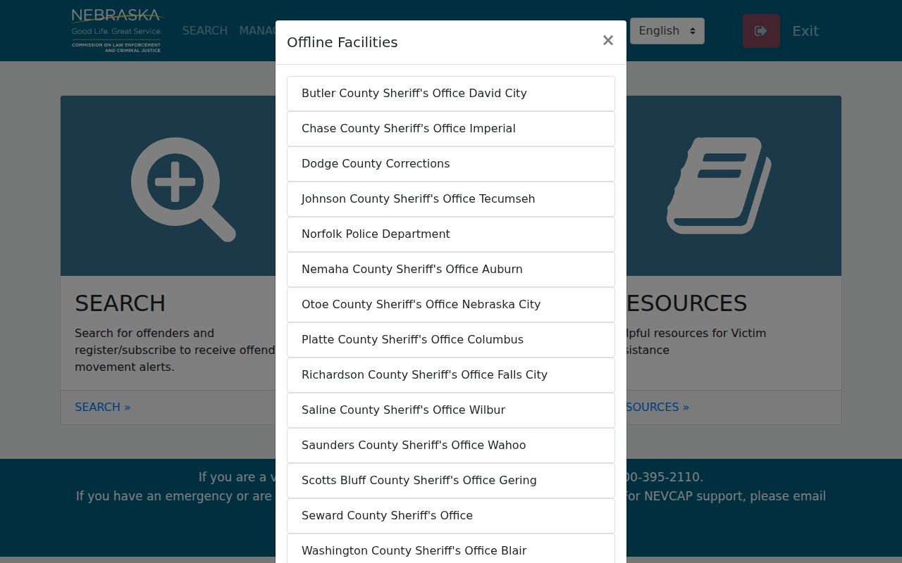 Rock County arrest lookup through the NEVCAP custody portal
