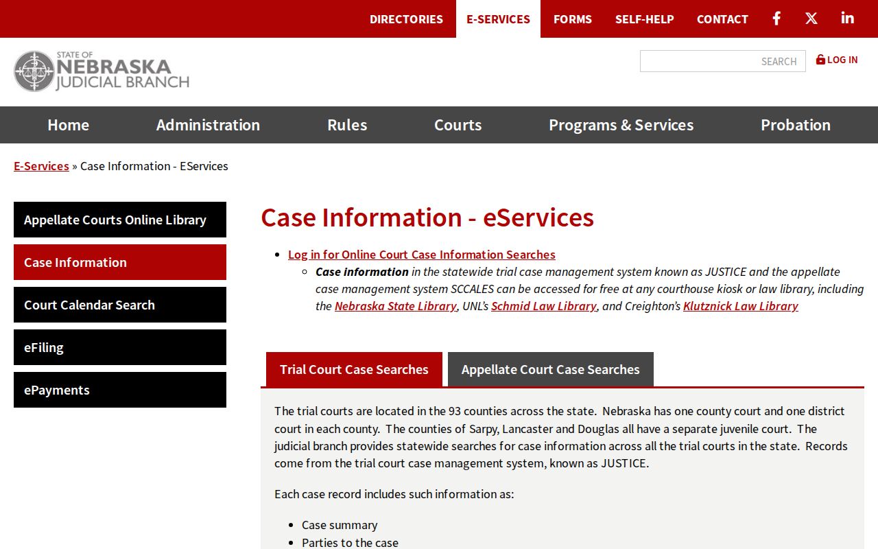 Rock County criminal court case information in Nebraska JUSTICE