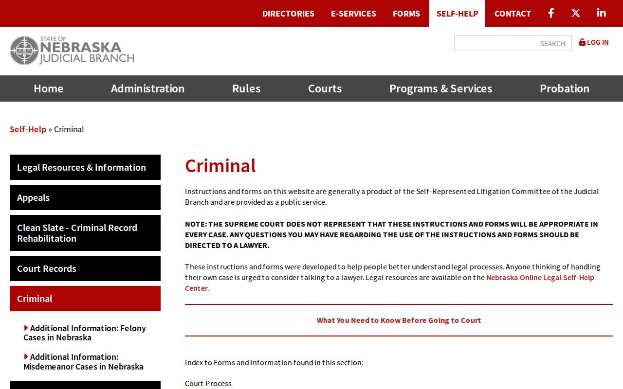 Nebraska set-aside forms for Rock County criminal records