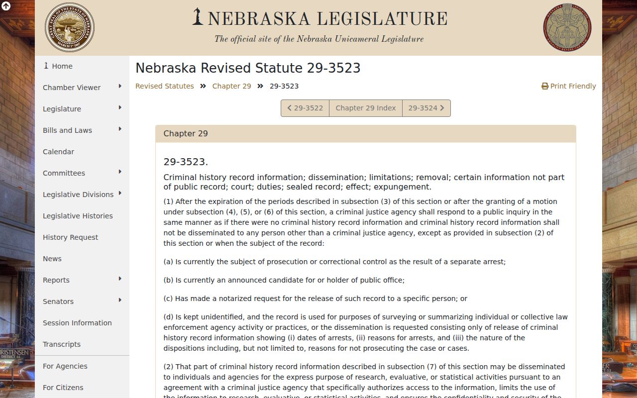Nebraska sealing law for Rock County criminal history