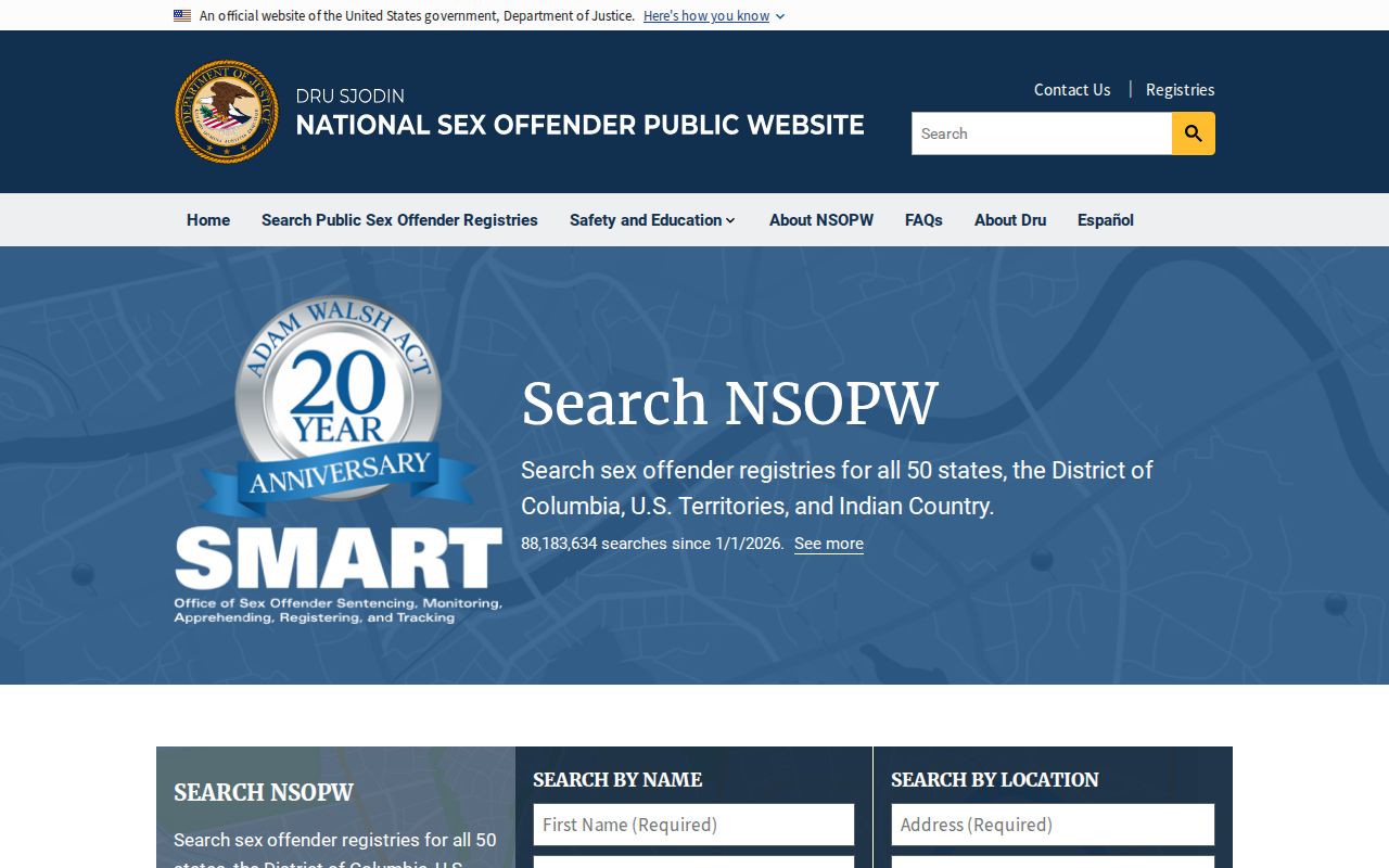 National registry layer for a Rock County sex offender search